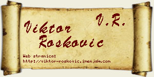 Viktor Rošković vizit kartica